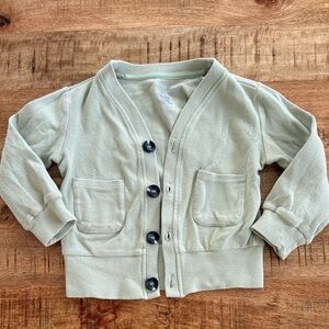 Little Bipsy Kids Sage Green Button-Front Cardigan